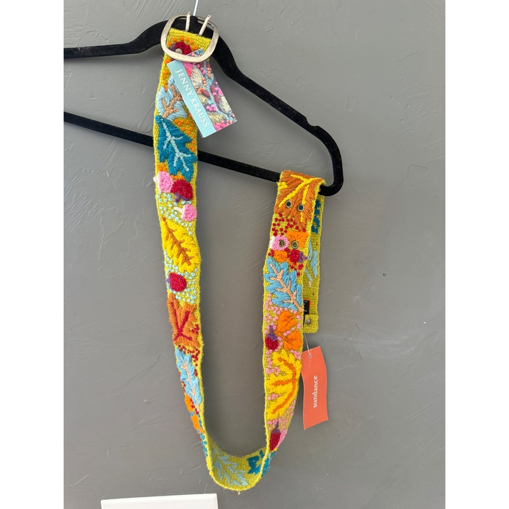Sundance Yellow Embroidered Floral Beaded Belt by Sundance